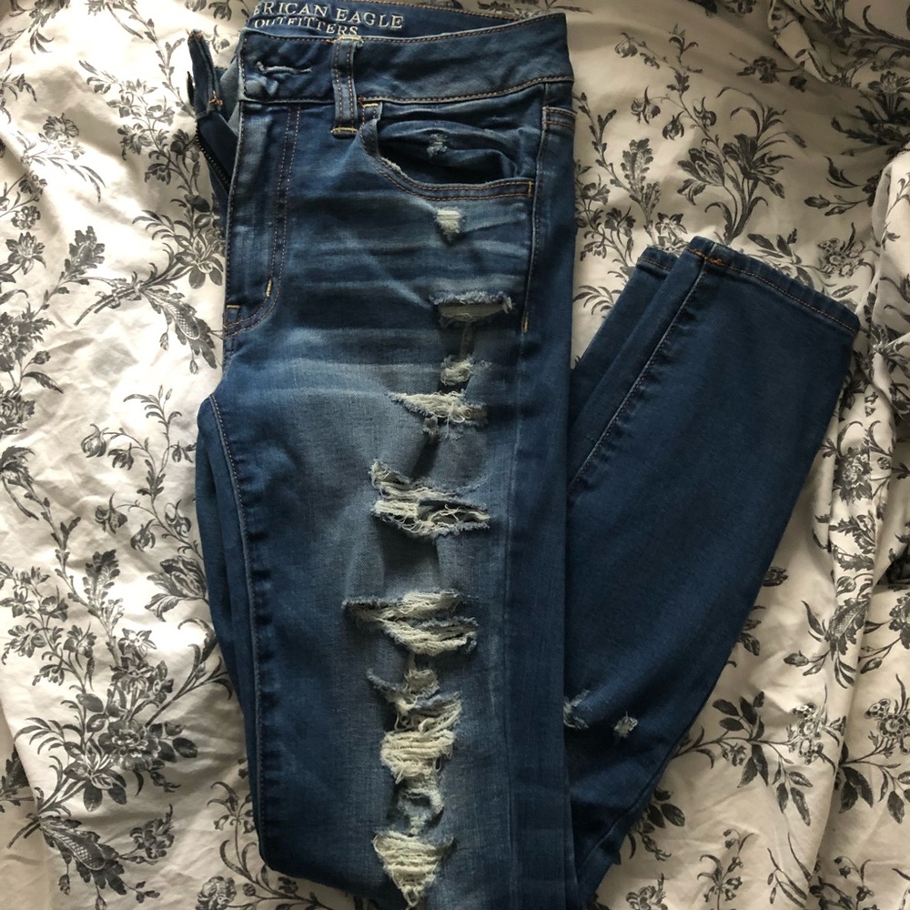 American Eagle distressed skinny stretch jeans
